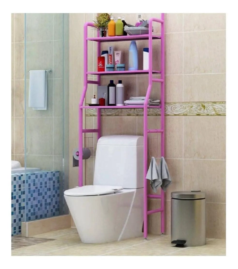 ESTANTE ORGANIZADOR DE BAÑO Y LAVANDERIA EN COLOR ROSADO - 3