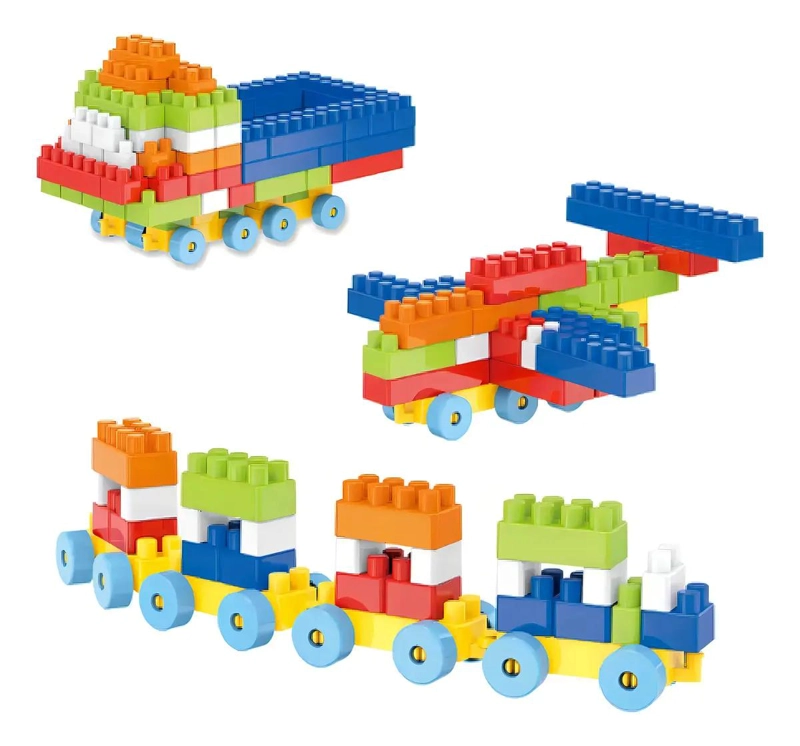 SET DE BLOQUES DE CONSTRUCCION 100 PIEZAS CON MESA MULTICOLOR - 3