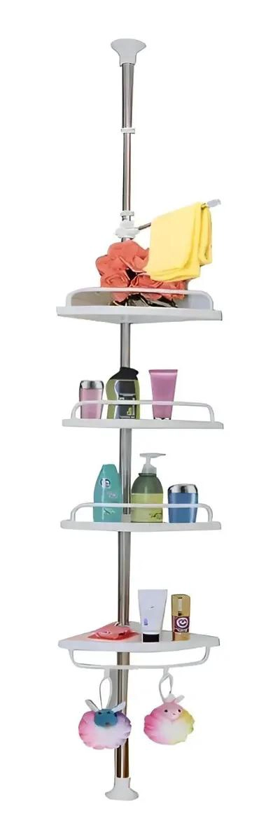 ORGANIZADOR DE DUCHA MULTIUSO CON 4 ESTANTES AJUSTABLES EN COLOR BLANCO - 6