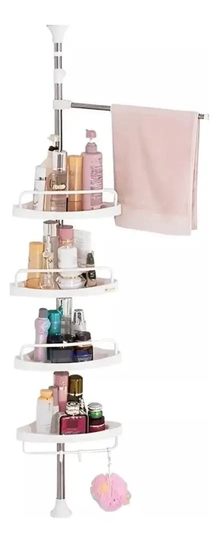 ORGANIZADOR DE DUCHA MULTIUSO CON 4 ESTANTES AJUSTABLES EN COLOR BLANCO - 7