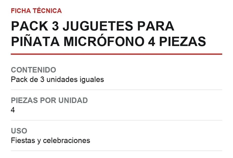 PACK DE 3 JUGUETES PARA PIÑATA MICROFONO IDEAL PARA FIESTAS - 2