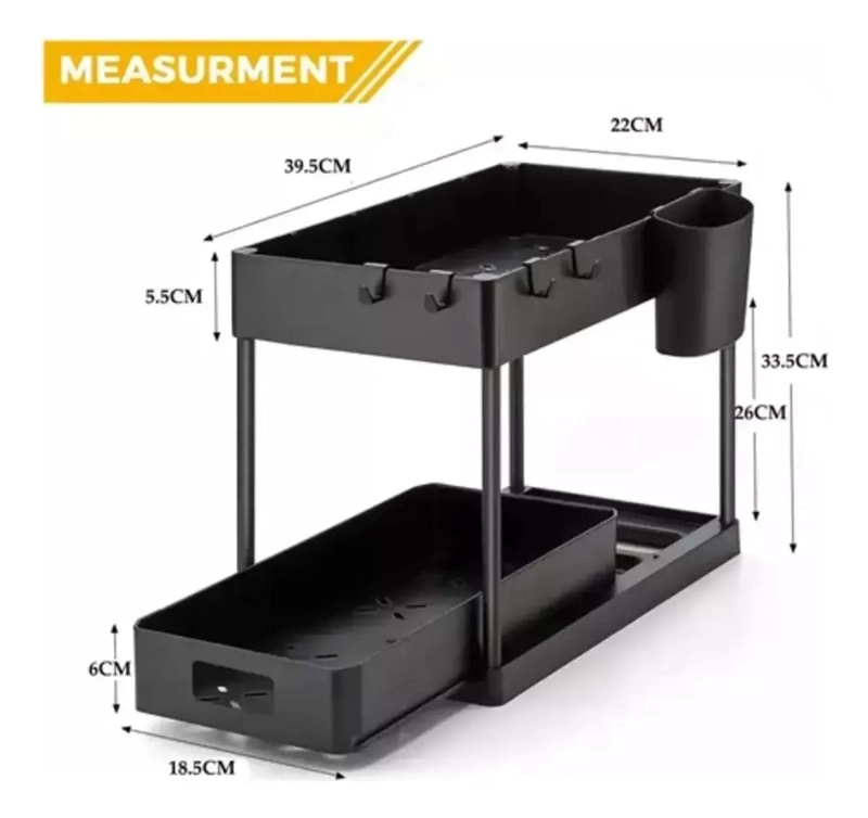 ORGANIZADOR MULTIFUNCIONAL DE 2 NIVELES PARA BAÑO Y COCINA - 6
