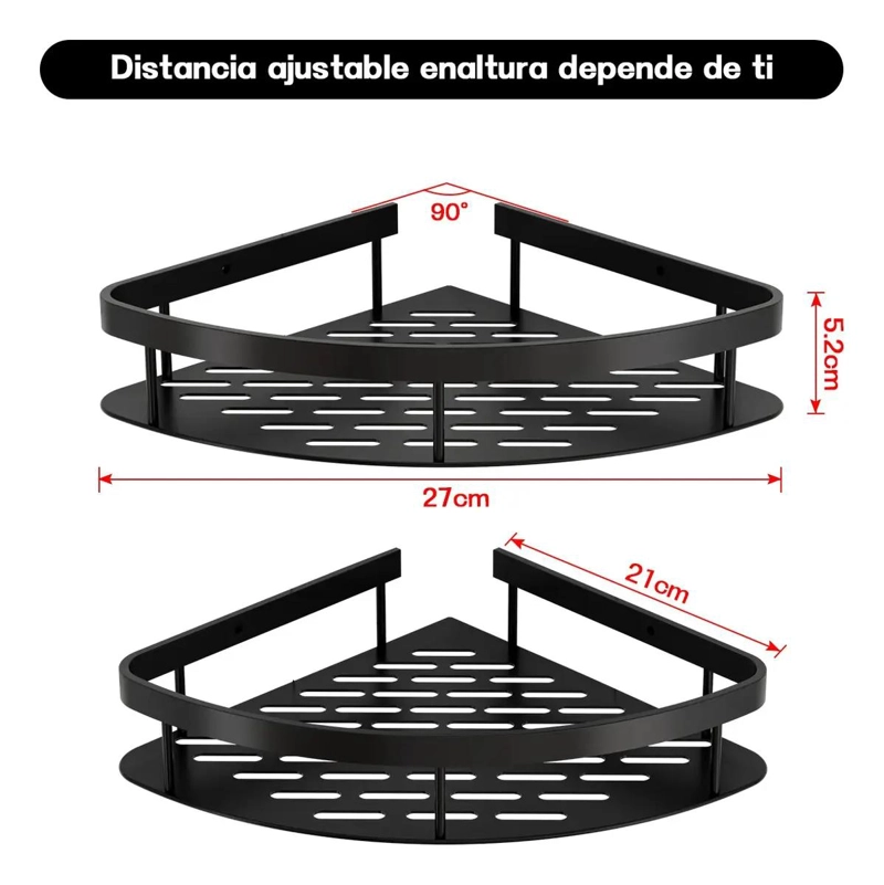 ESTANTE ESQUINERO ORGANIZADOR DE DUCHA Y BAÑO SET DE 2 - 3