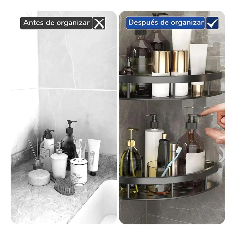 ESTANTE ESQUINERO ORGANIZADOR DE DUCHA Y BAÑO SET DE 2 - 7