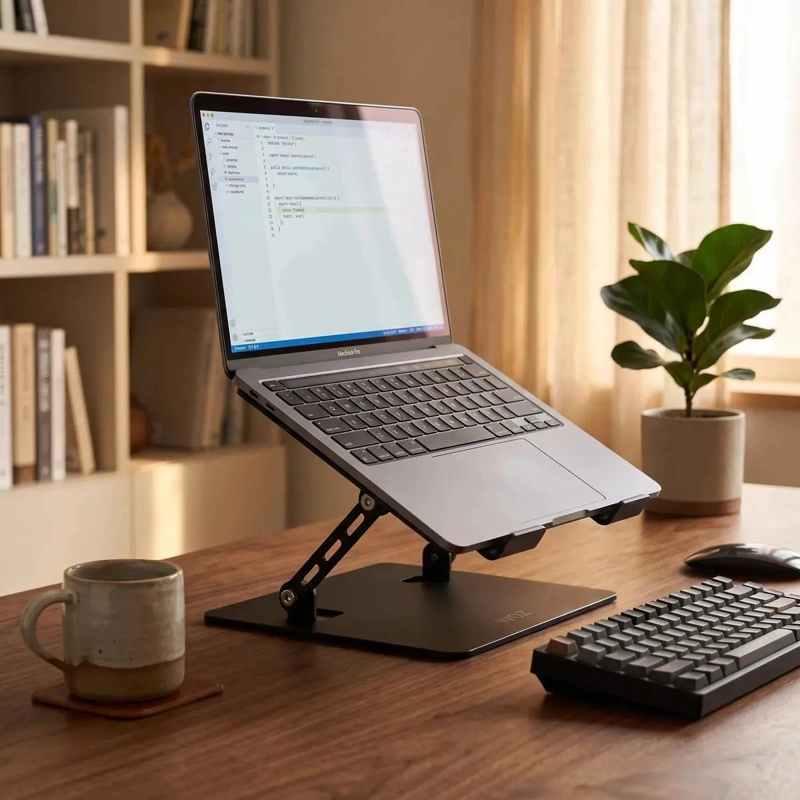 SOPORTE ELEVADOR DE ACERO PARA NOTEBOOK Y TABLET AJUSTABLE - 3