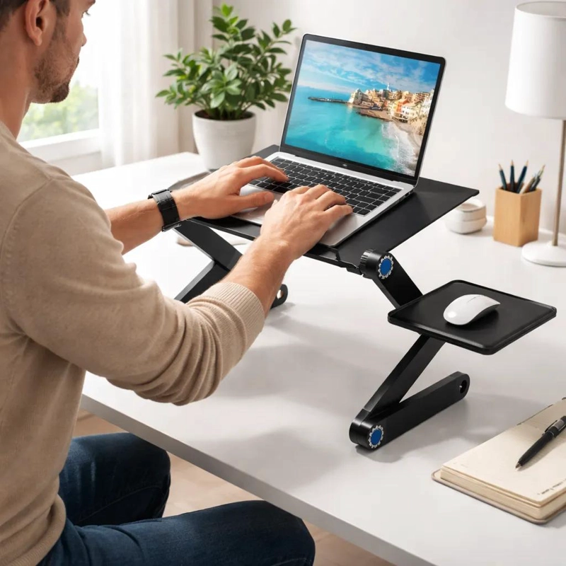 MESA PORTATIL PLEGABLE REGULABLE PARA LAPTOP Y TABLET - 6