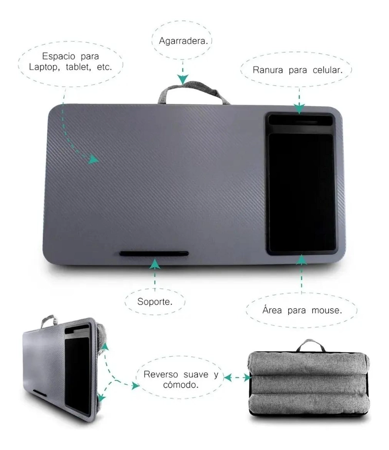 MESA PLEGABLE PARA LAPTOP CON SOPORTE PARA CELULAR Y MOUSE - 5