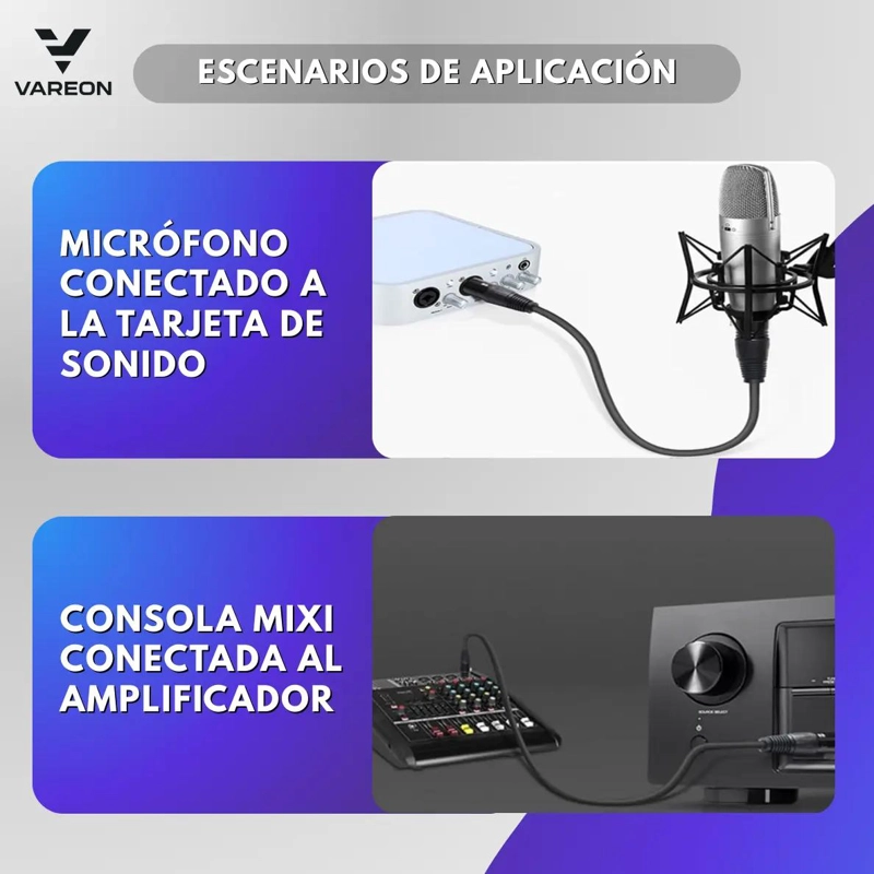 CABLE XLR DE 5 METROS PARA MICROFONO Y CONSOLA DE AUDIO - 7