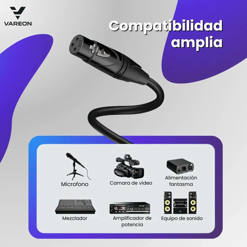 CABLE XLR DE 5 METROS PARA MICROFONO Y CONSOLA DE AUDIO - 8