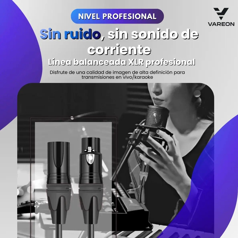 CABLE XLR DE 5 METROS PARA MICROFONO Y CONSOLA DE AUDIO - 9