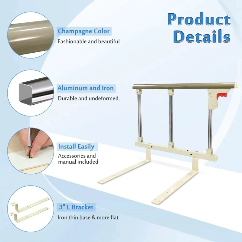 BARANDILLA PLEGABLE DE SEGURIDAD PARA CAMA DE 67 CM - 3