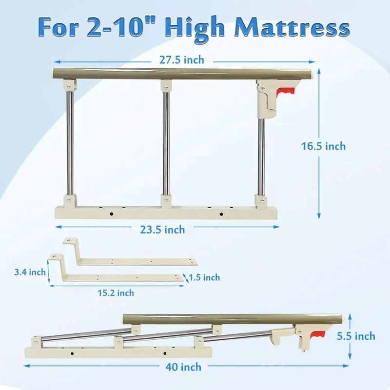 BARANDILLA PLEGABLE DE SEGURIDAD PARA CAMA DE 67 CM - 6