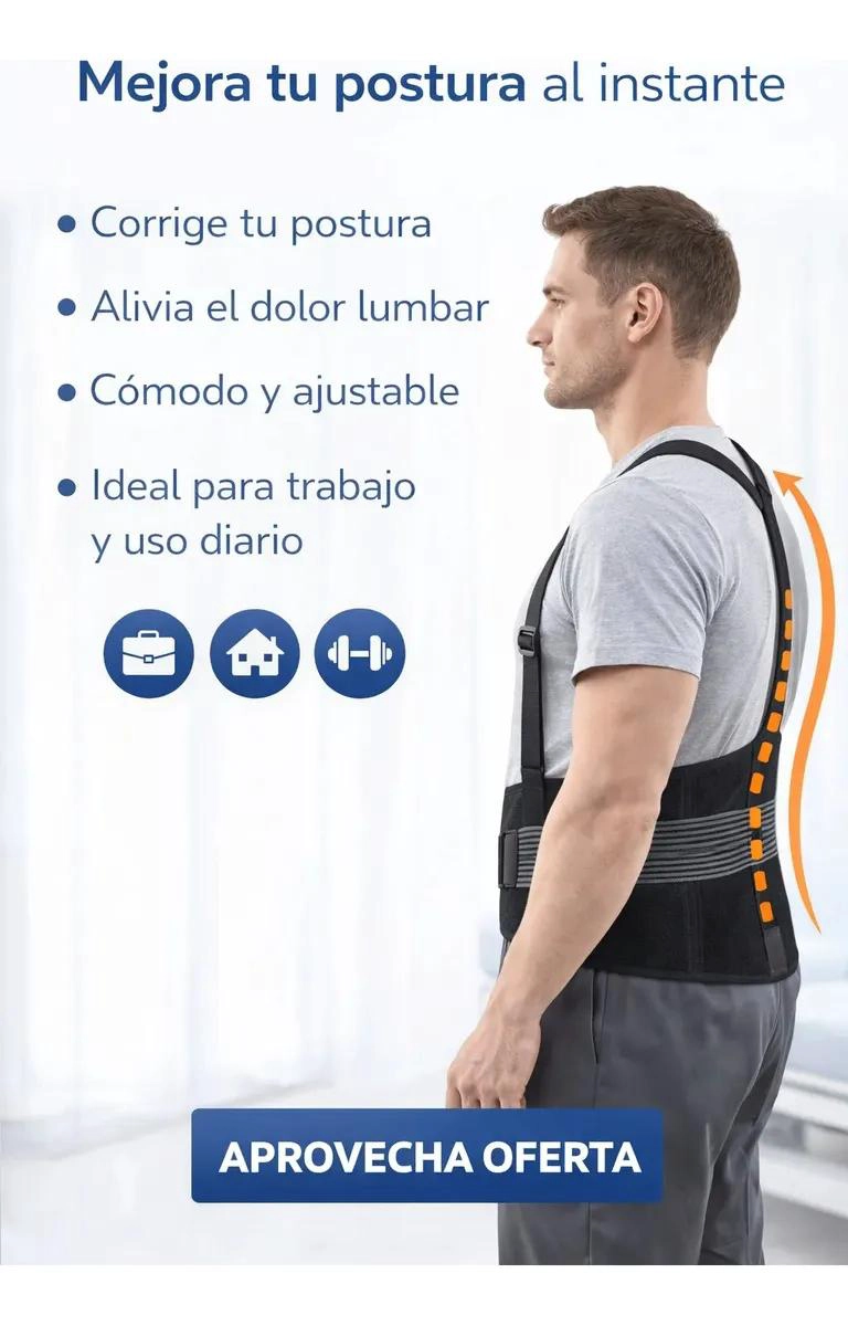 FAJA LUMBAR REFORZADA PARA SOPORTE EN TRABAJO PESADO - 8