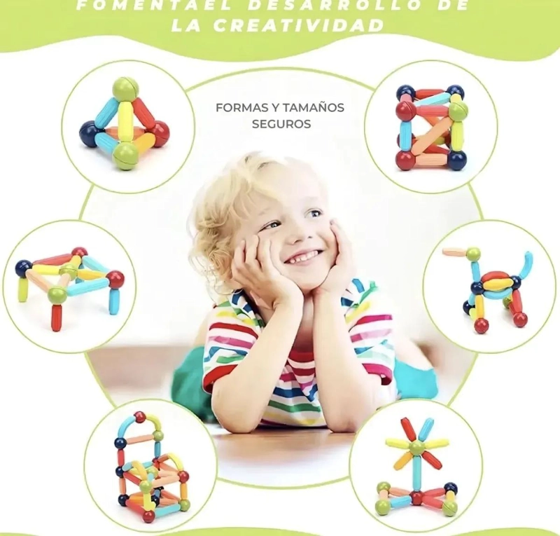 BLOQUES MAGNE TICOS DE CONSTRUCCION 64 PIEZAS PARA NIÑOS - 2