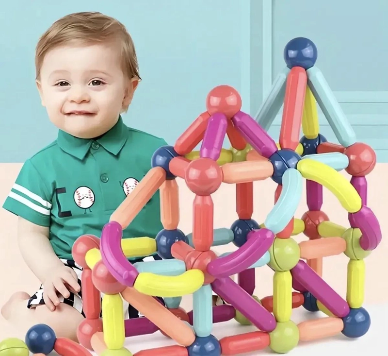 BLOQUES MAGNE TICOS DE CONSTRUCCION 64 PIEZAS PARA NIÑOS - 6