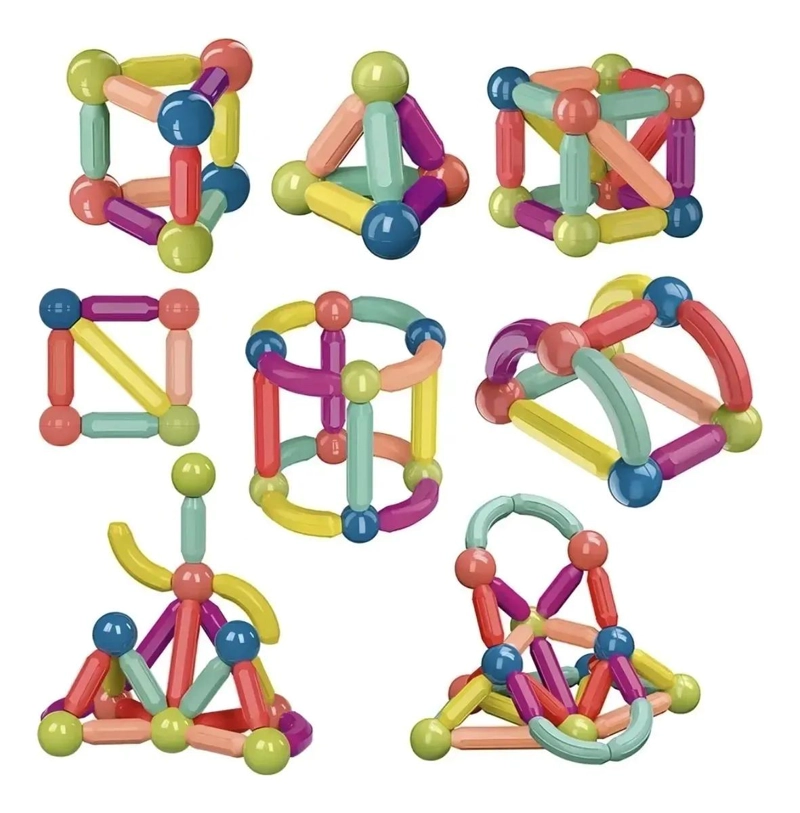 BLOQUES MAGNE TICOS DE CONSTRUCCION 64 PIEZAS PARA NIÑOS - 7