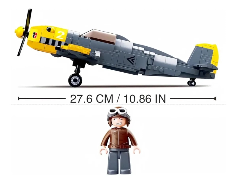 JUGUETE DE BLOQUES AVION CAZA MILITAR PARA NIÑOS - 3