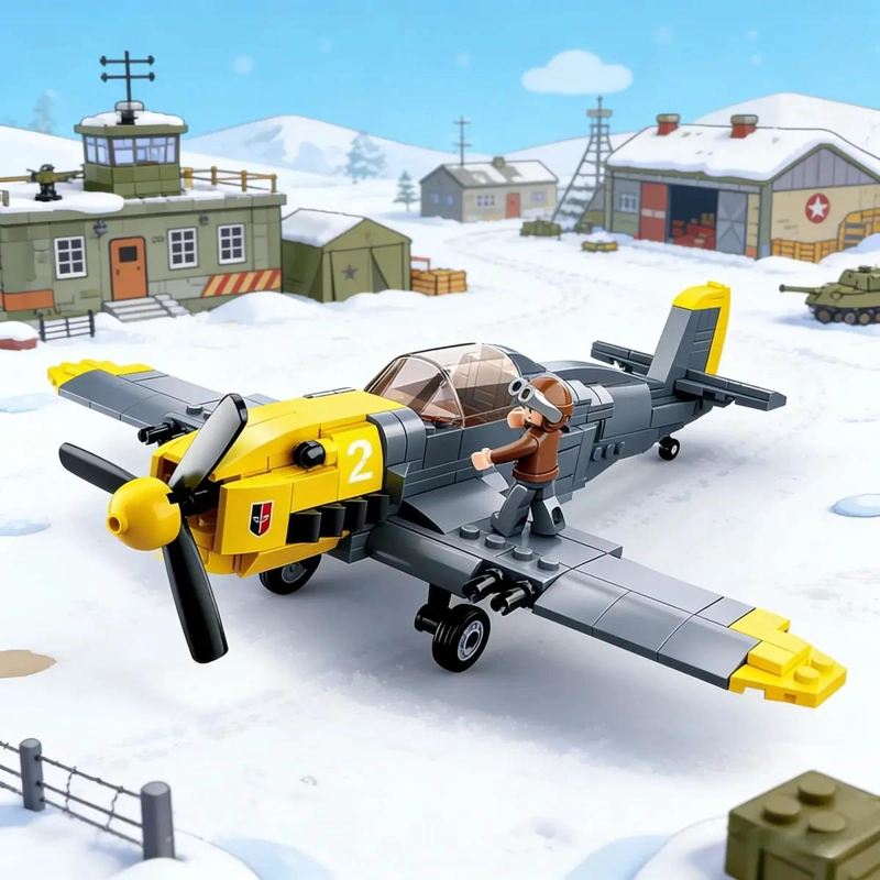 JUGUETE DE BLOQUES AVION CAZA MILITAR PARA NIÑOS - 4