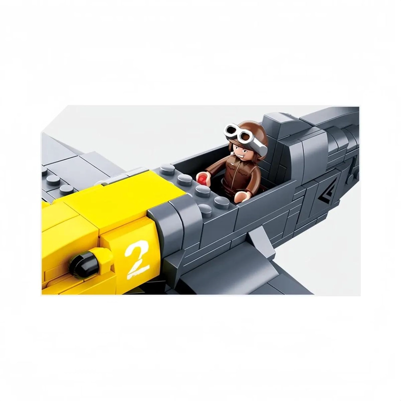 JUGUETE DE BLOQUES AVION CAZA MILITAR PARA NIÑOS - 5