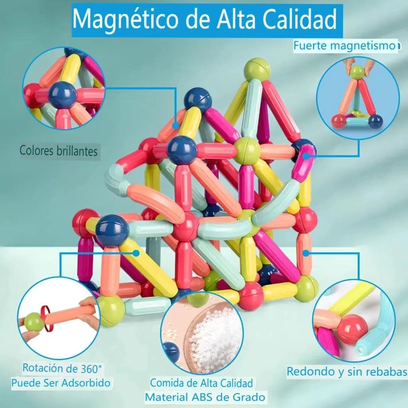 BLOQUES MAGNE TICOS DE CONSTRUCCION 36 PIEZAS PARA NIÑOS - 3