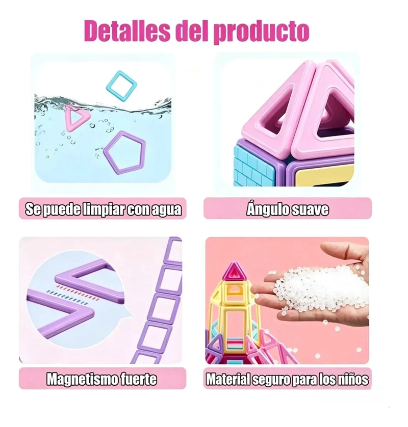 BLOQUES MAGNE TICOS DIDACTICOS 58 PIEZAS PARA NIÑOS - 7