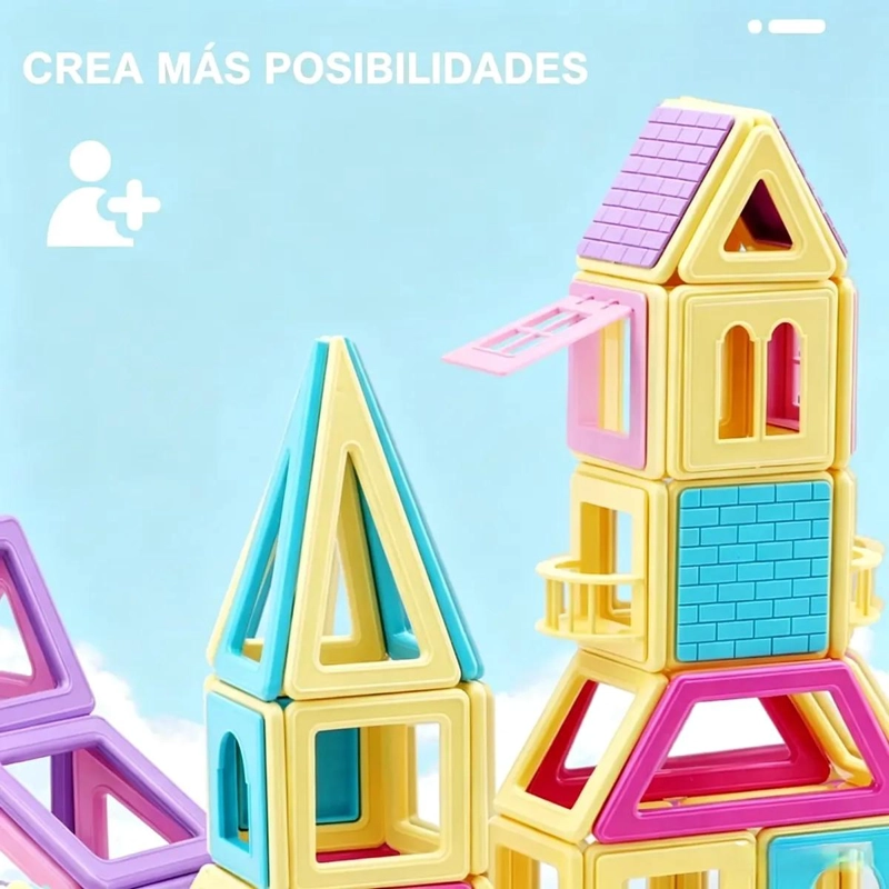 BLOQUES MAGNE TICOS DIDACTICOS 58 PIEZAS PARA NIÑOS - 8