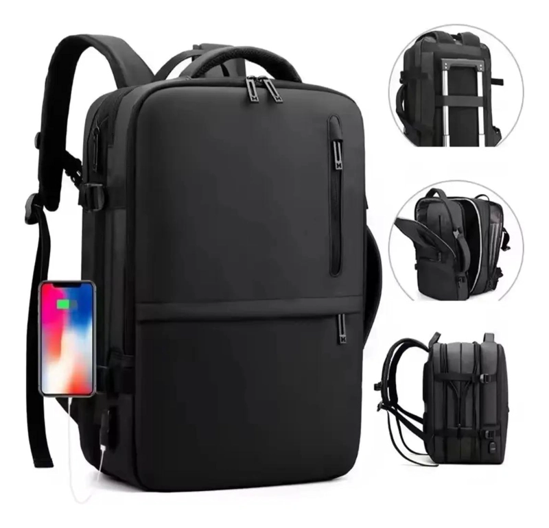 MOCHILA EXPANDIBLE IMPERMEABLE CON PUERTO USB MULTIFUNCIONAL - 2