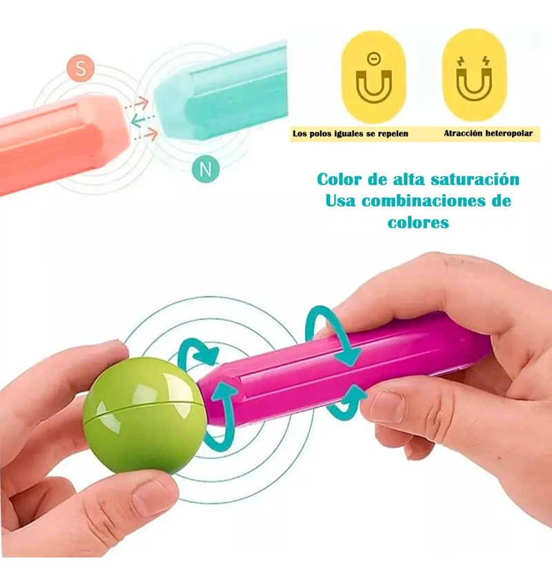 JUEGO DIDACTICO DE BARRAS MAGNE TICAS 3D CON 84 PIEZAS - 3