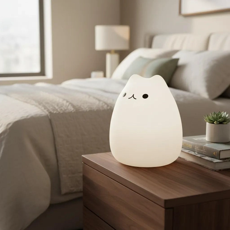 LAMPARA LED GATO SILICONA RECARGABLE PARA NIÑOS - 2