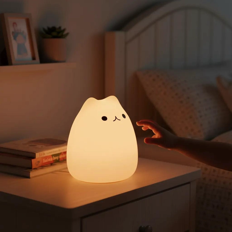 LAMPARA LED GATO SILICONA RECARGABLE PARA NIÑOS - 3