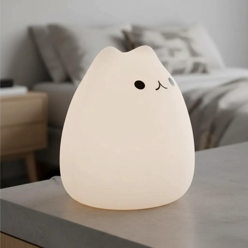 LAMPARA LED GATO SILICONA RECARGABLE PARA NIÑOS - 4