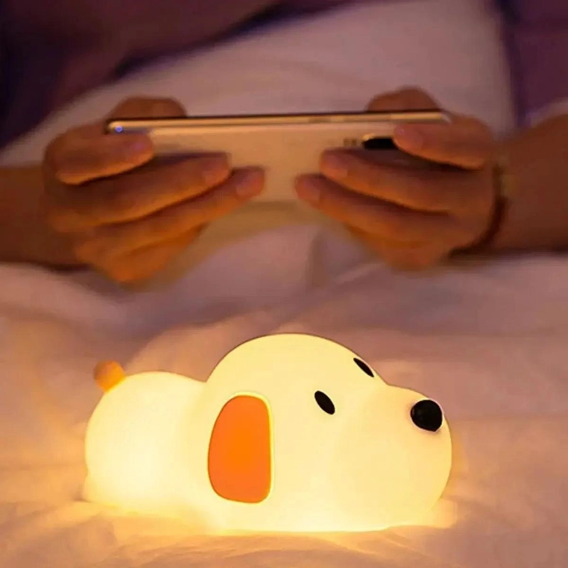 LAMPARA LED TACTIL DE SILICONA CON DISEÑO DE PERRO PARA NIÑOS - 2