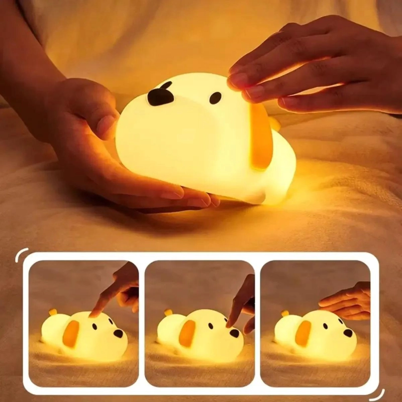 LAMPARA LED TACTIL DE SILICONA CON DISEÑO DE PERRO PARA NIÑOS - 3