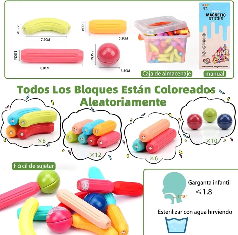 BLOQUES MAGNE TICOS DE CONSTRUCCION PARA NIÑOS 36 PIEZAS - 3