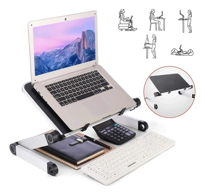 MESA PLEGABLE AJUSTABLE PARA NOTEBOOK Y TABLET CON DISEÑO ERGONOMICO - 7