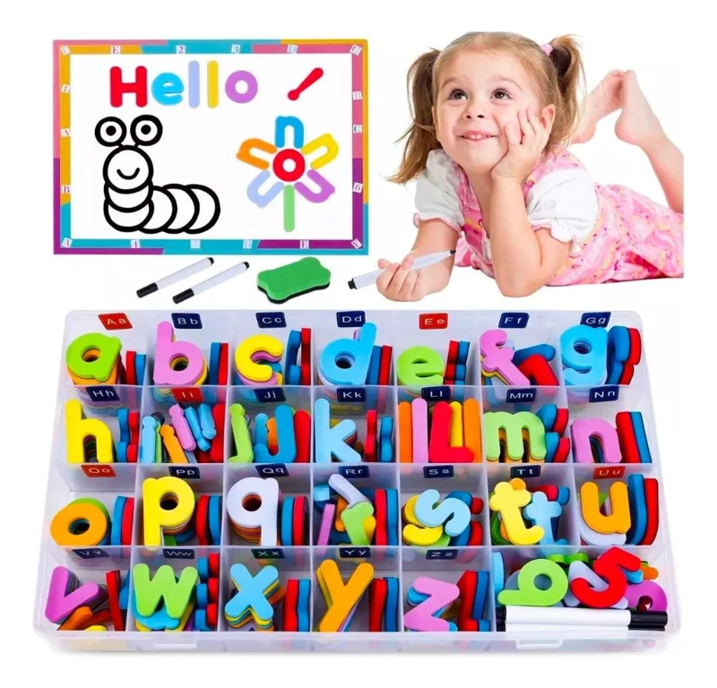 JUEGO MAGNE TICO DE LETRAS Y NUMEROS EDUCATIVO PARA NIÑOS - 1