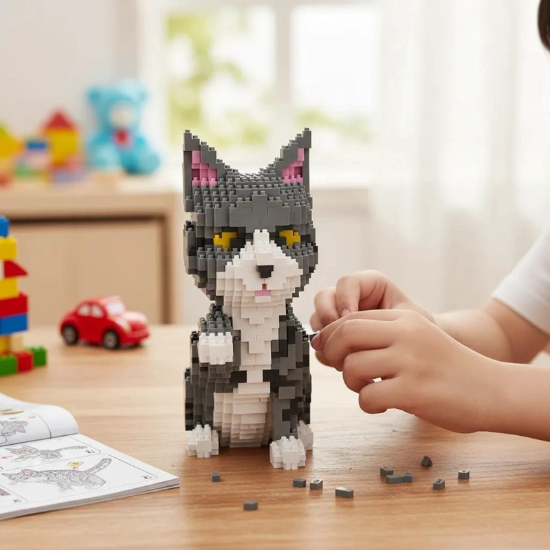 BLOQUES DE CONSTRUCCION 3D GATO 1300 PIEZAS PARA ARMAR - 1