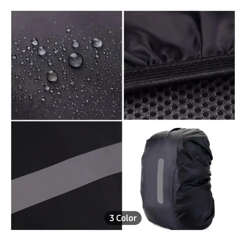 FUNDA IMPERMEABLE REFLECTANTE PARA MOCHILA XL IDEAL PARA DEPORTES - 6