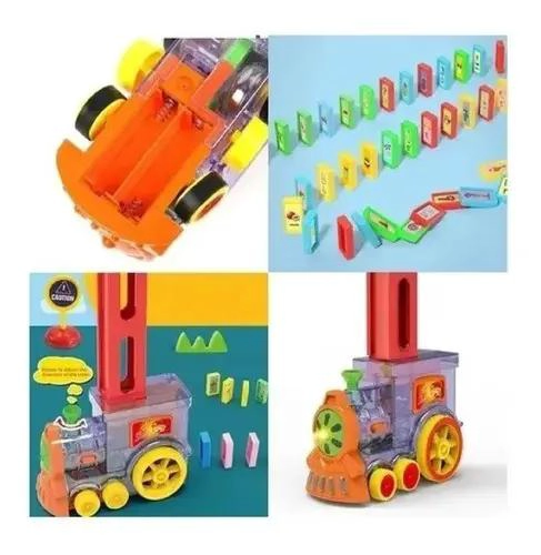 TREN AUTOMATICO CON DOMINO Y BLOQUES APILABLES PARA NIÑOS - 4
