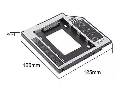 ADAPTADOR CADDY PARA DISCO DURO DE NOTEBOOK 9.5MM - 3