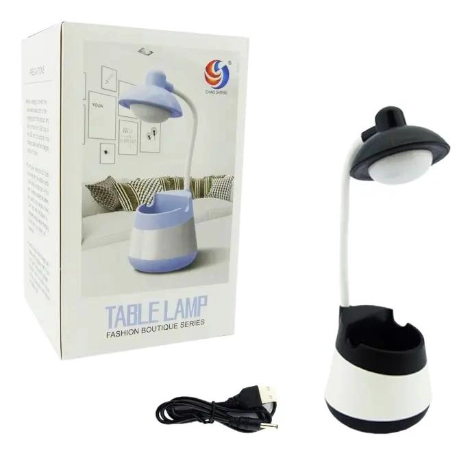 LAMPARA LED RECARGABLE CON PORTA LAPIZ Y SOPORTE PARA CELULAR - 2