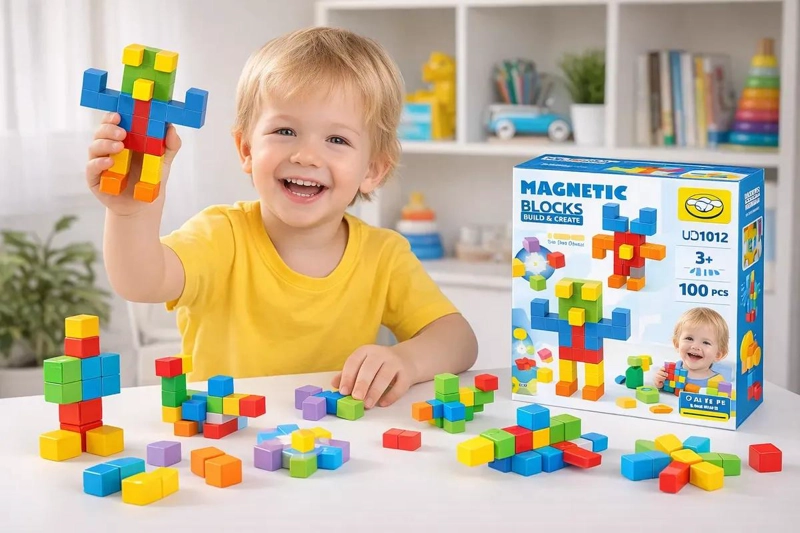 BLOQUES MAGNE TICOS DIDACTICOS PARA CONSTRUCCION 100 PIEZAS - 2