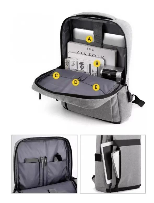 MOCHILA CASUAL UNISEX IMPERMEABLE PARA NOTEBOOK 15'' BURDEOS - 2