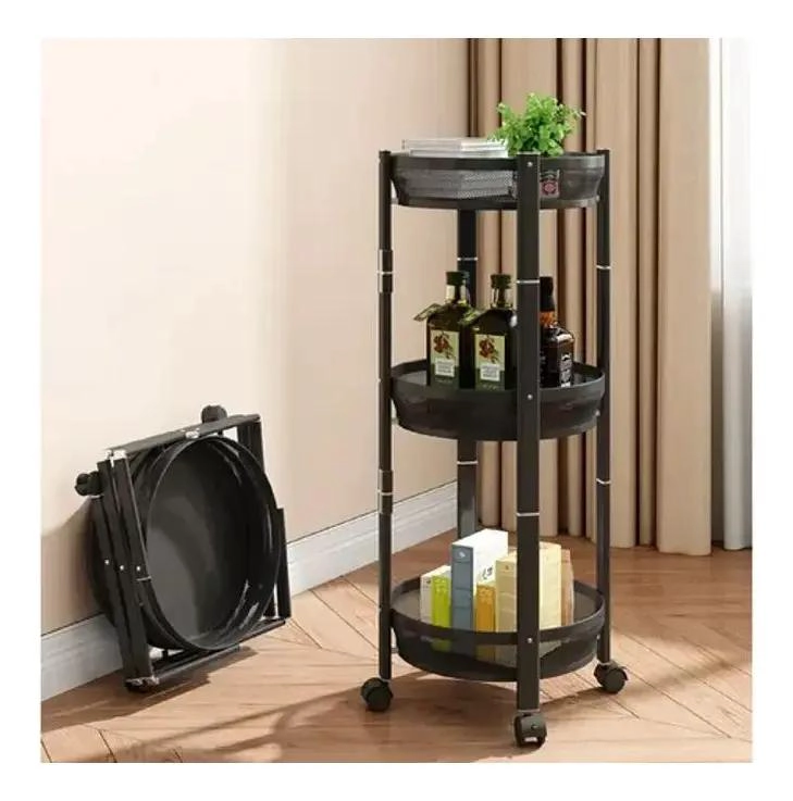 ESTANTE METALICO PLEGABLE CON RUEDAS PARA COCINA - 5