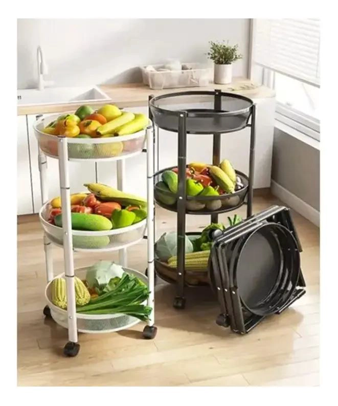 ESTANTE METALICO PLEGABLE CON RUEDAS PARA COCINA - 6
