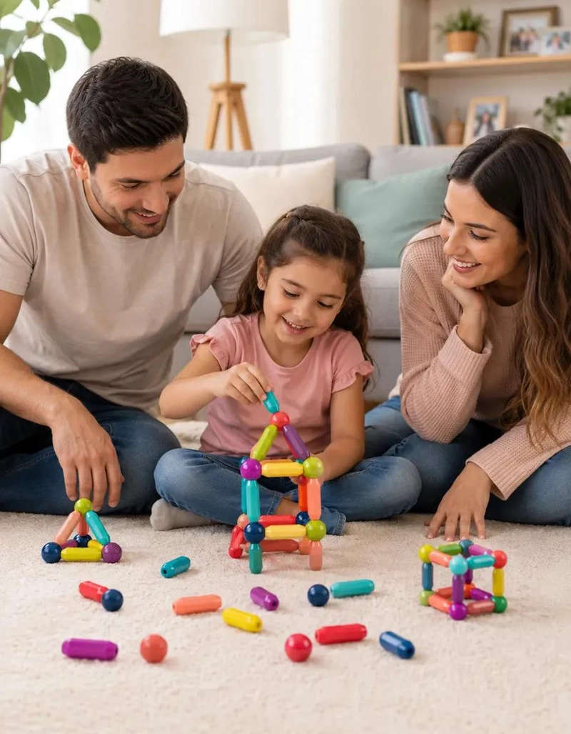 JUEGO DE BLOQUES MAGNE TICOS DE CONSTRUCCION 36 PIEZAS MULTICOLOR - 4