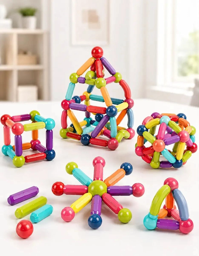 JUEGO DE BLOQUES MAGNE TICOS DE CONSTRUCCION 36 PIEZAS MULTICOLOR - 5