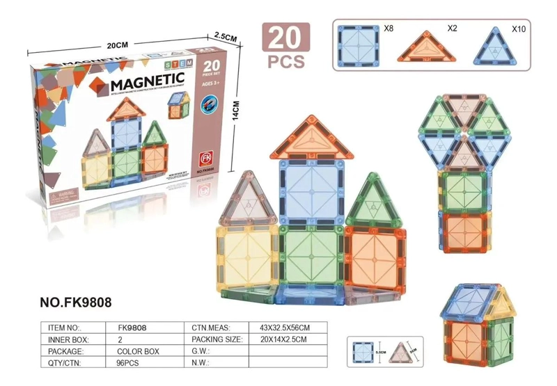 BLOQUES MAGNE TICOS DE 20 PIEZAS PARA NIÑOS CREATIVOS - 5