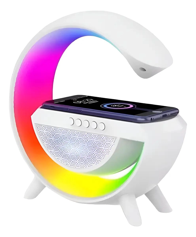 LAMPARA DE MESA BLUETOOTH CON CARGA INALAMBRICA Y LUZ LED - 1