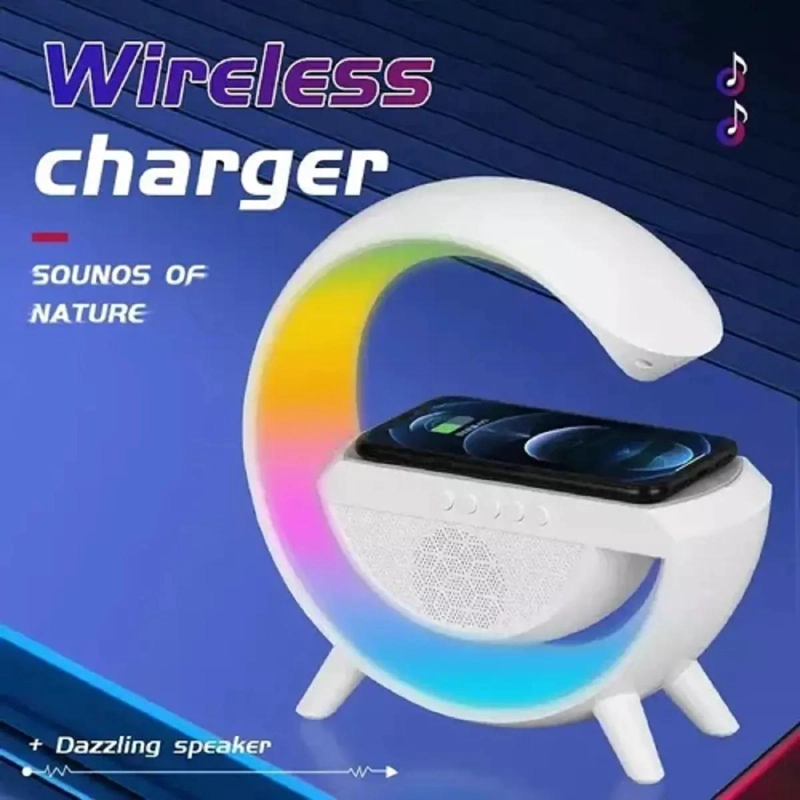 LAMPARA DE MESA BLUETOOTH CON CARGA INALAMBRICA Y LUZ LED - 3